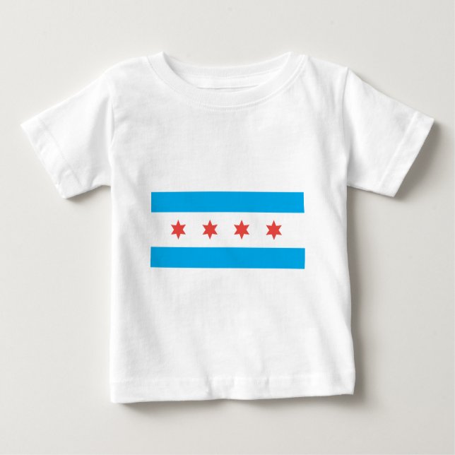 Camiseta De Bebé Bandera de la ciudad de Chicago (Anverso)