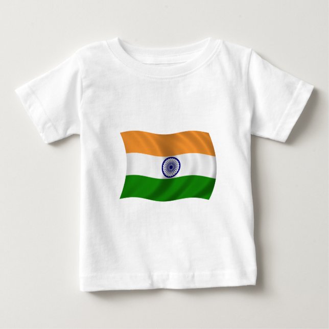Camiseta De Bebé Bandera de la India (Anverso)