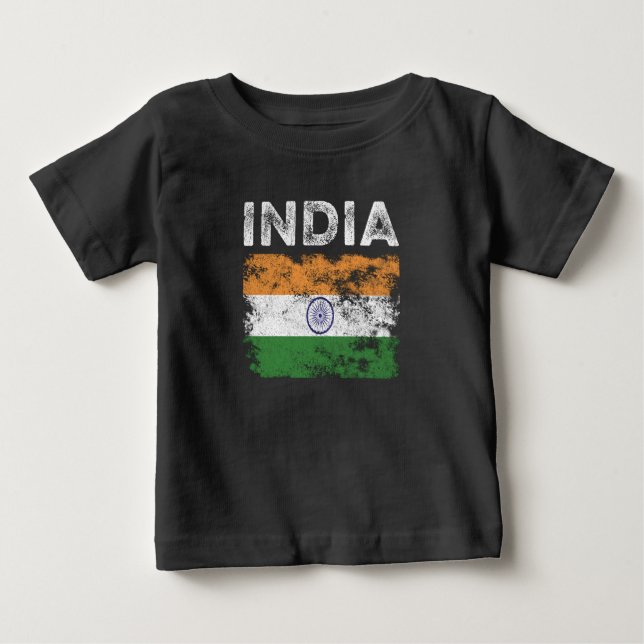 Camiseta De Bebé Bandera de la India con problemas - Bandera de la  (Anverso)