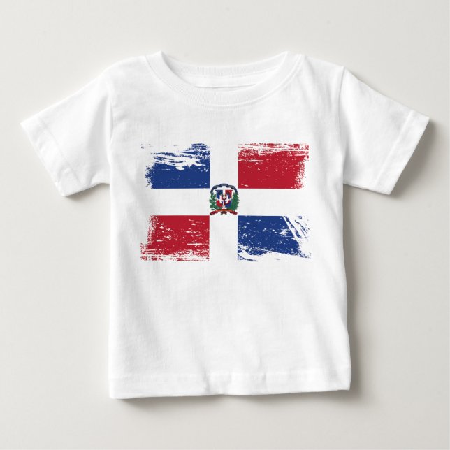 Camiseta De Bebé Bandera de la República Dominicana del Grunge (Anverso)
