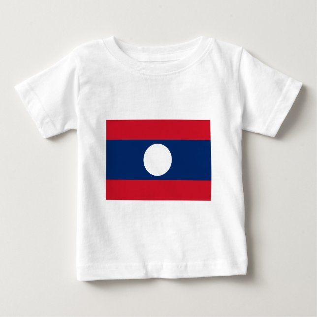 Camiseta De Bebé Bandera de Laos - bandera laosiana - ທຸງຊາດລາວ (Anverso)