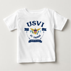 Camiseta De Bebé Bandera de las Islas Vírgenes de los Estados Unid