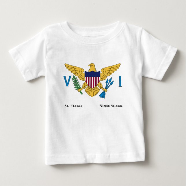 Camiseta De Bebé Bandera de las Islas Vírgenes de los Estados Unido (Anverso)