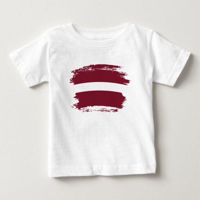 Camiseta De Bebé Bandera de Letonia (Anverso)