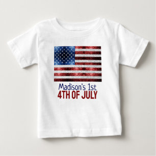 Camiseta De Bebé bandera de los Estados Unidos azul rojo brillante