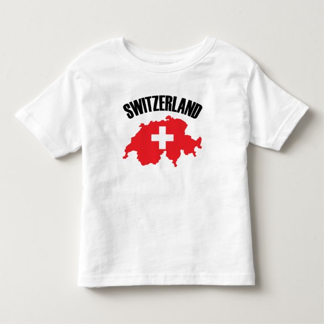 Camiseta De Bebé Bandera de mapa de Suiza (Anverso)