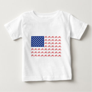 Camiseta De Bebé Bandera de Moto Cross de Motocicleta