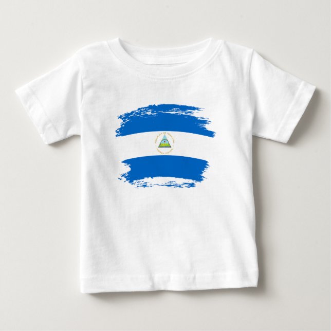 Camiseta De Bebé Bandera de Nicaragua (Anverso)