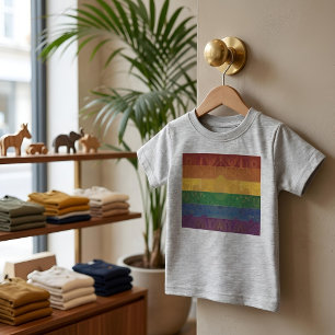 Camiseta De Bebé Bandera de orgullo Art Deco   Arcoíris I Vintage a