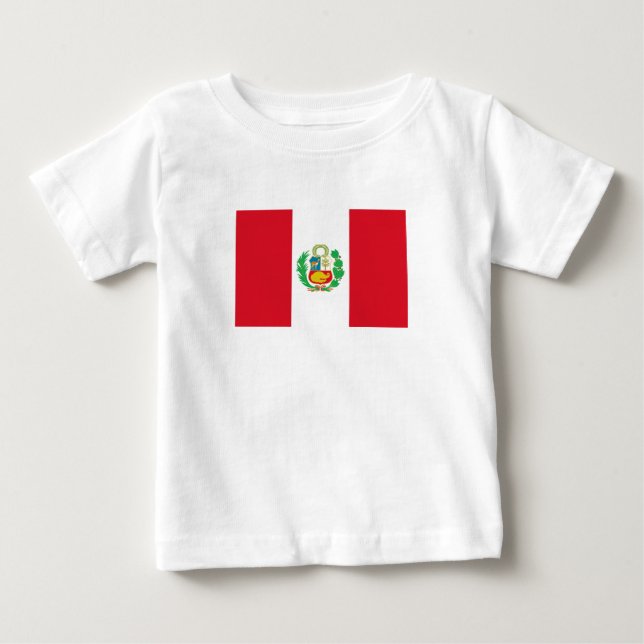 Camiseta De Bebé Bandera de Perú (Anverso)