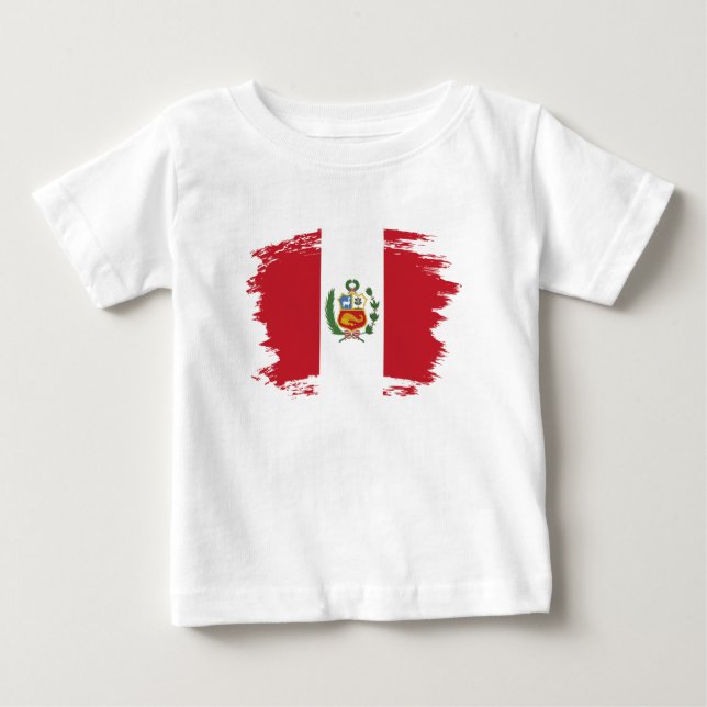 Camiseta De Bebé Bandera de Perú (Anverso)