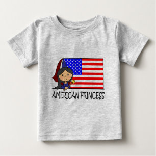 Camiseta De Bebé Bandera de princesa norteamericana adornada con im