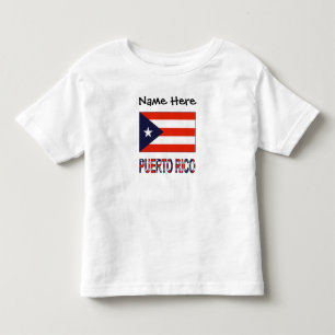 Camiseta De Bebé Bandera de Puerto Rico Personalización Azul