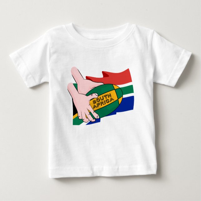 Camiseta De Bebé Bandera de rugby de Sudáfrica (Anverso)