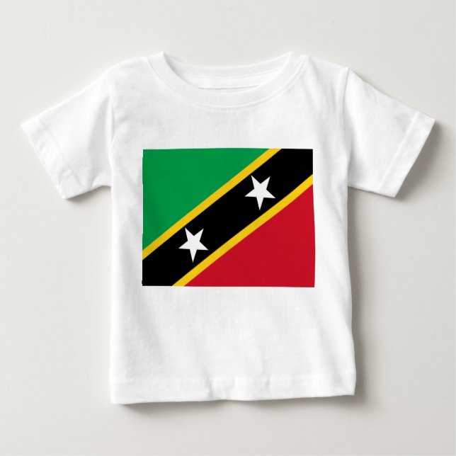 Camiseta De Bebé Bandera de Saint Kitts y Nevis (Caribe) (Anverso)
