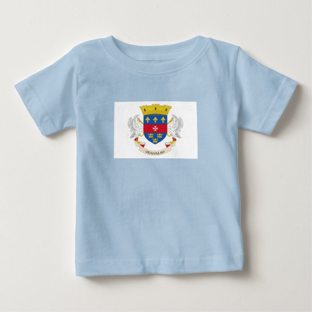 Camiseta De Bebé Bandera de San Bartolomé (Anverso)