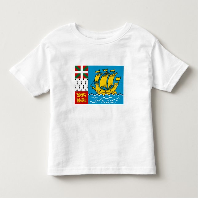 Camiseta De Bebé Bandera de San Pedro y Miquelón (Anverso)