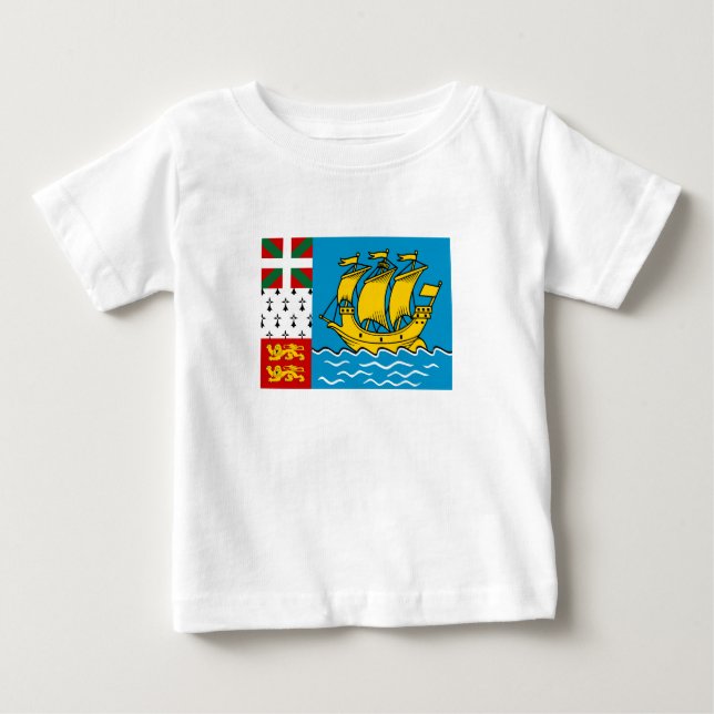 Camiseta De Bebé Bandera de San Pedro y Miquelón (Anverso)