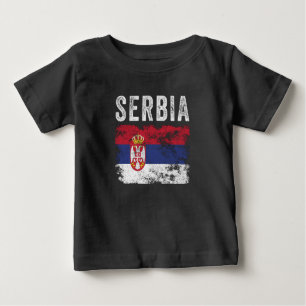 Camiseta De Bebé Bandera de Serbia con problemas - Bandera serbia