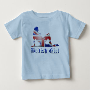 Camiseta De Bebé Bandera de silueta del Chica británico