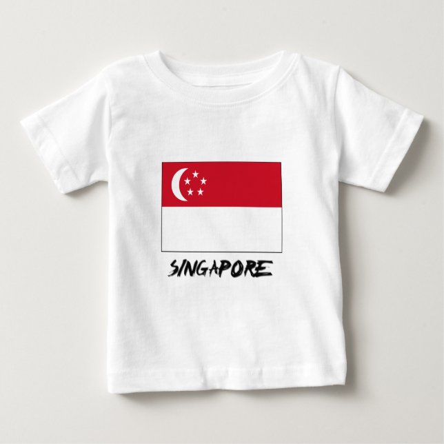 Camiseta De Bebé Bandera de Singapur (Anverso)