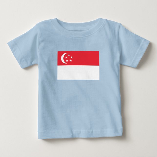 Camiseta De Bebé Bandera de Singapur (Anverso)