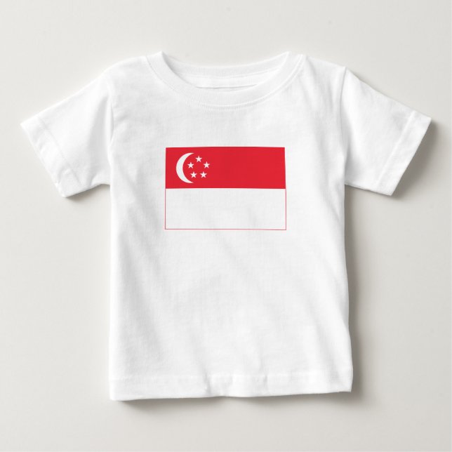 Camiseta De Bebé Bandera de Singapur (Anverso)