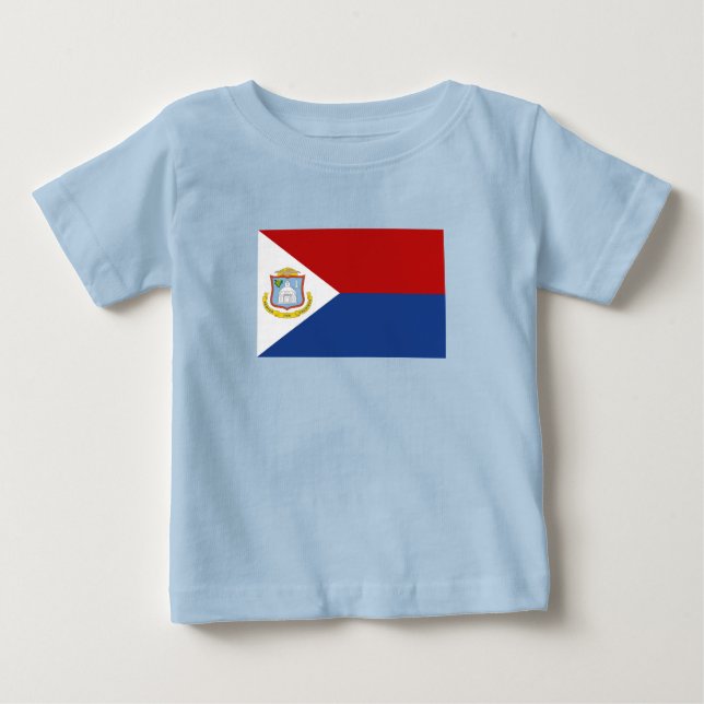 Camiseta De Bebé Bandera de Sint Maarten (Anverso)