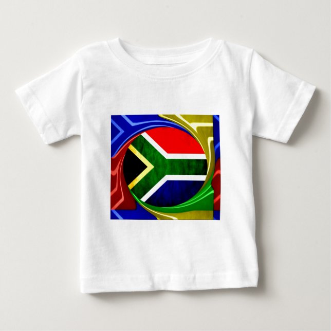 Camiseta De Bebé Bandera de Sudáfrica: Dinámico Swirl Motif (Anverso)