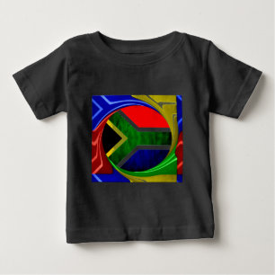 Camiseta De Bebé Bandera de Sudáfrica: Dinámico Swirl Motif