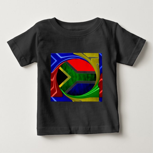 Camiseta De Bebé Bandera de Sudáfrica: Dinámico Swirl Motif (Anverso)