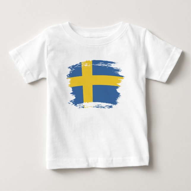 Camiseta De Bebé Bandera de Suecia (Anverso)