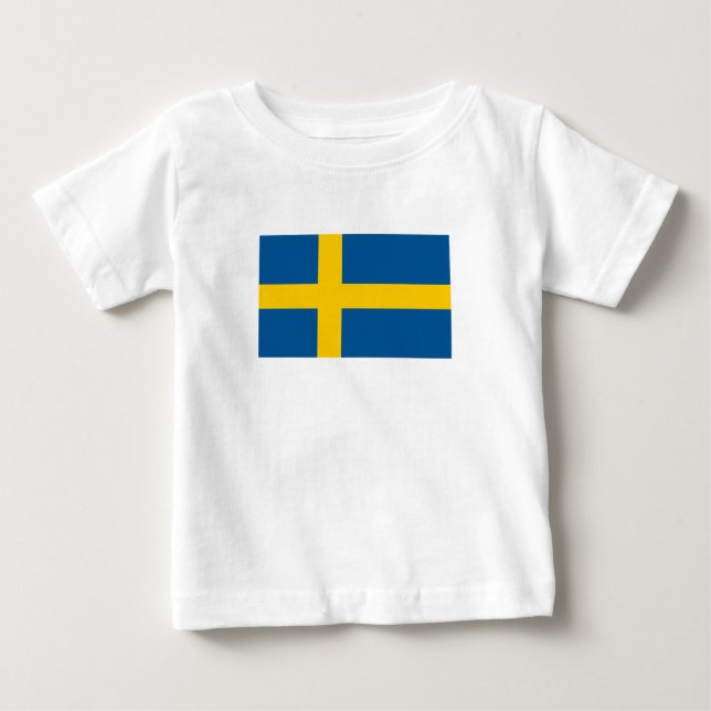 Camiseta De Bebé Bandera de Suecia (Anverso)