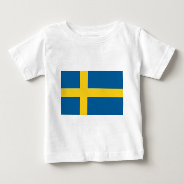 Camiseta De Bebé Bandera de Suecia (Anverso)