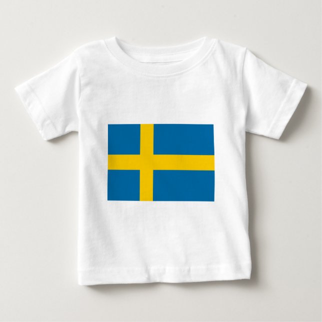 Camiseta De Bebé Bandera de Suecia (Anverso)