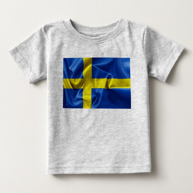 Camiseta De Bebé Bandera de Suecia Baby Bodysuit (Anverso)