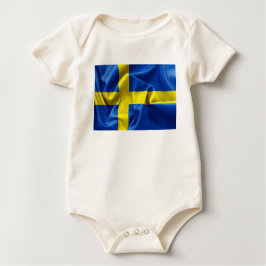 Camiseta De Bebé Bandera de Suecia Baby Bodysuit