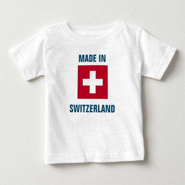 Camiseta De Bebé Bandera de Suiza (Anverso)