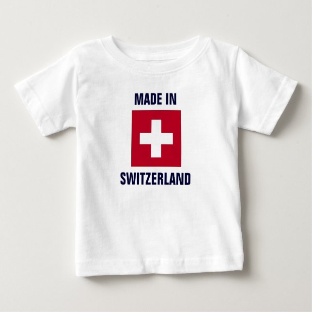 Camiseta De Bebé Bandera de Suiza (Anverso)