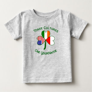Camiseta De Bebé Bandera de trébol personalizada americano irlandés