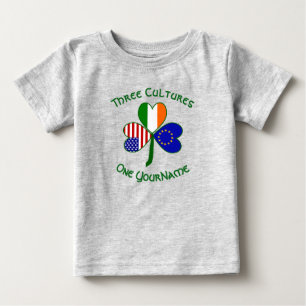 Camiseta De Bebé Bandera de Trébol Personalizada de la Unión Europe