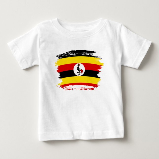 Camiseta De Bebé Bandera de Uganda (Anverso)
