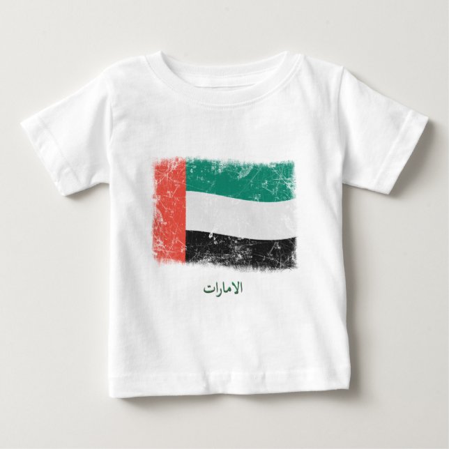Camiseta De Bebé Bandera de United Arab Emirates del Grunge (Anverso)