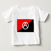 Bandera del anarquista con símbolo de A