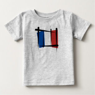 Camiseta De Bebé Bandera del cepillo de Francia