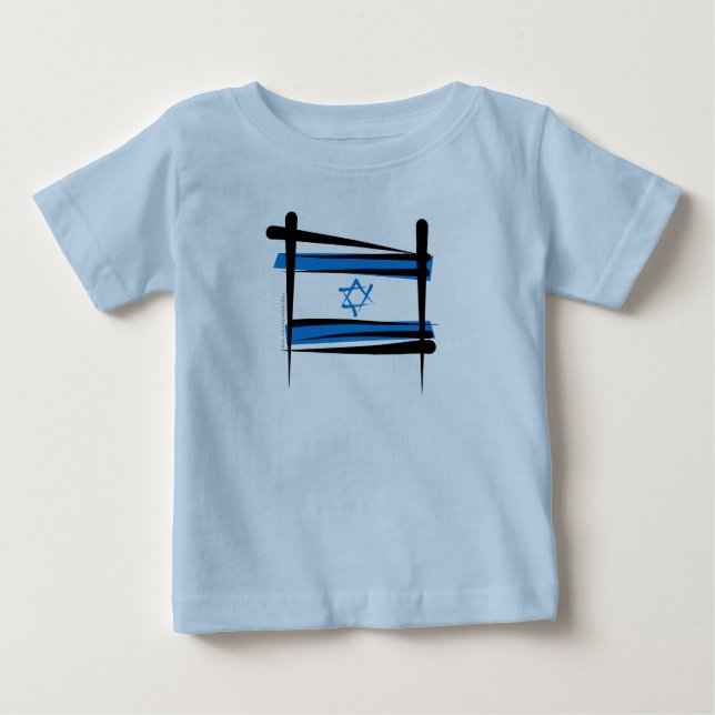 Camiseta De Bebé Bandera del cepillo de Israel (Anverso)