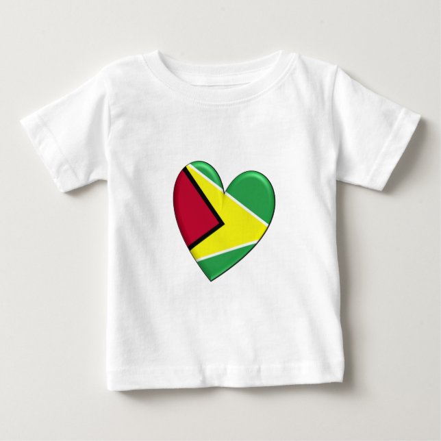 Camiseta De Bebé Bandera del corazón de Guyana (Anverso)
