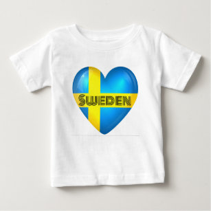 Camiseta De Bebé Bandera del Corazón de Suecia