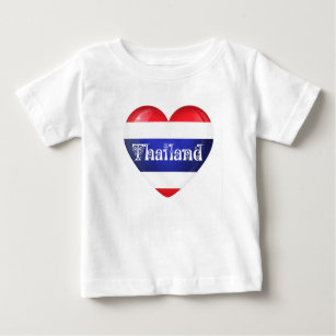 Camiseta De Bebé Bandera del Corazón de Tailandia