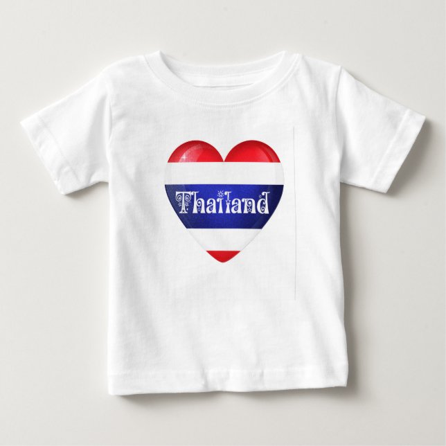 Camiseta De Bebé Bandera del Corazón de Tailandia (Anverso)